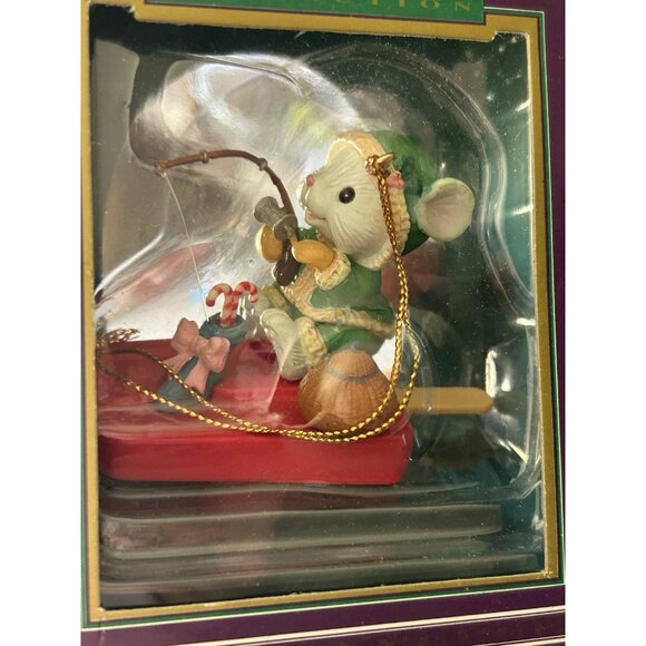 5 Mistletoe Magic Christmas Ornament Orig Boxes Baby Reindeer Train Mouse & Elf - Picture 14 of 16